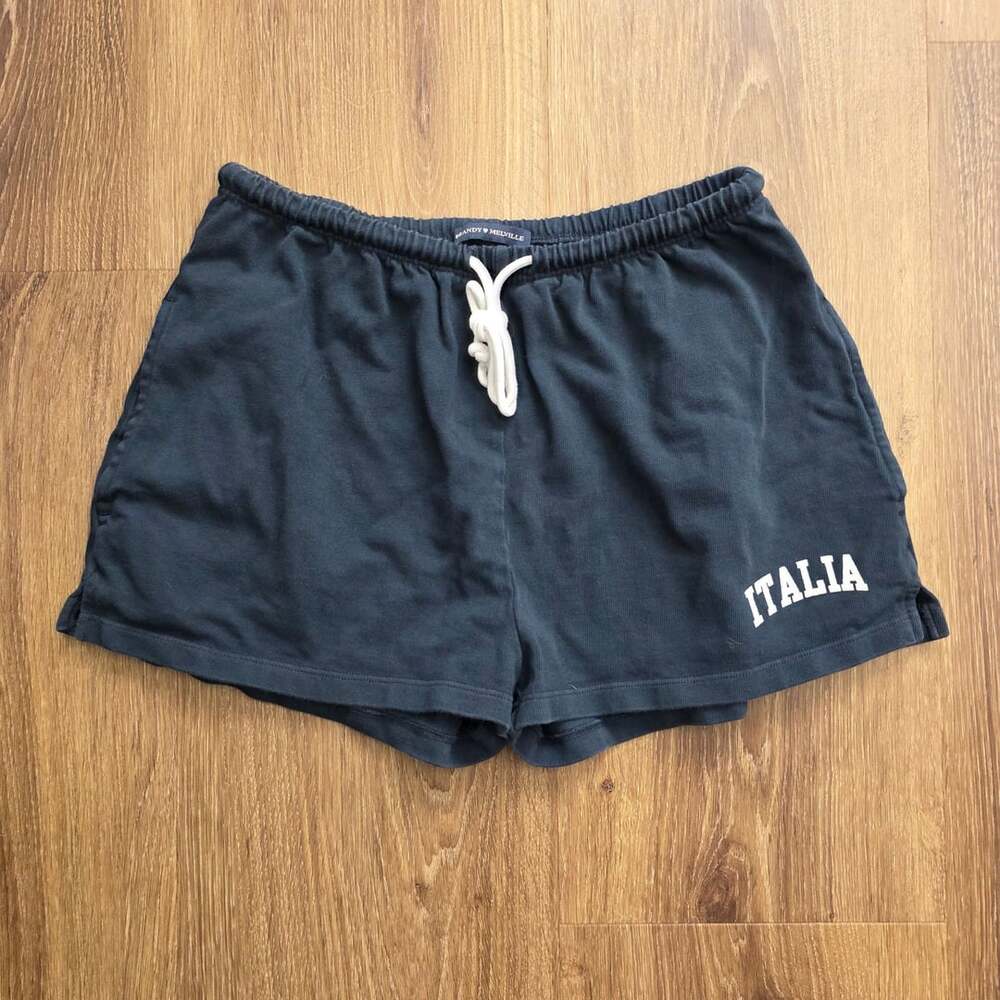 Brandy Melville Navy Blue Italia Sweatshorts - Made in Italy Size 38 (XS/S)